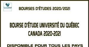Bourse D’étude Université Du Québec Canada 2020-2021